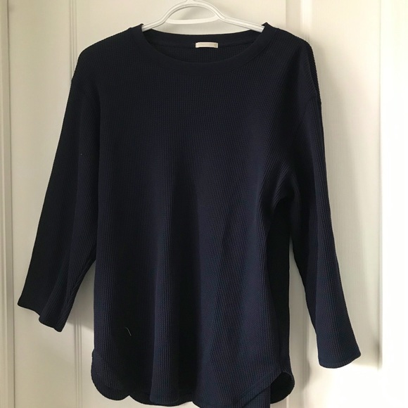 Navy Blue Waffle Shirt - Picture 1 of 4